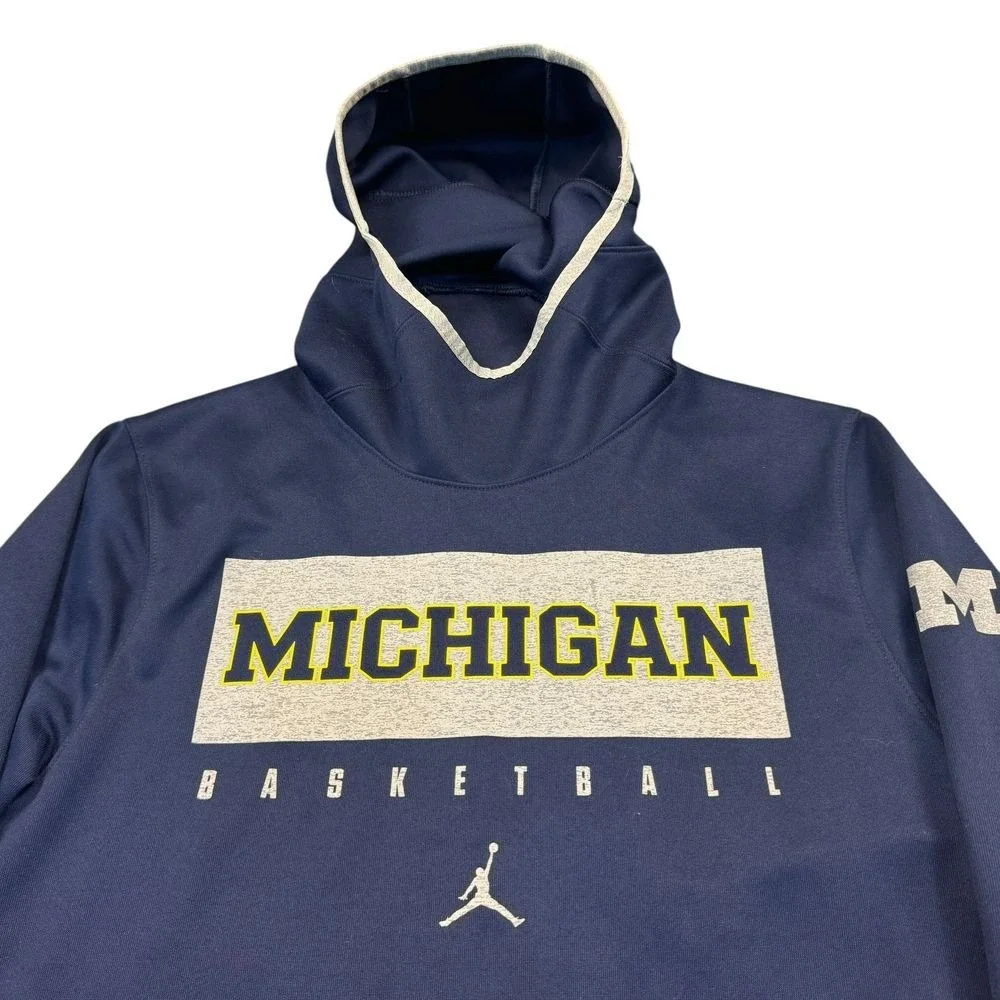 Michigan‎ Jordan Hoodie Men's Medium Wolverines Football Navy Tech Sweatshirt